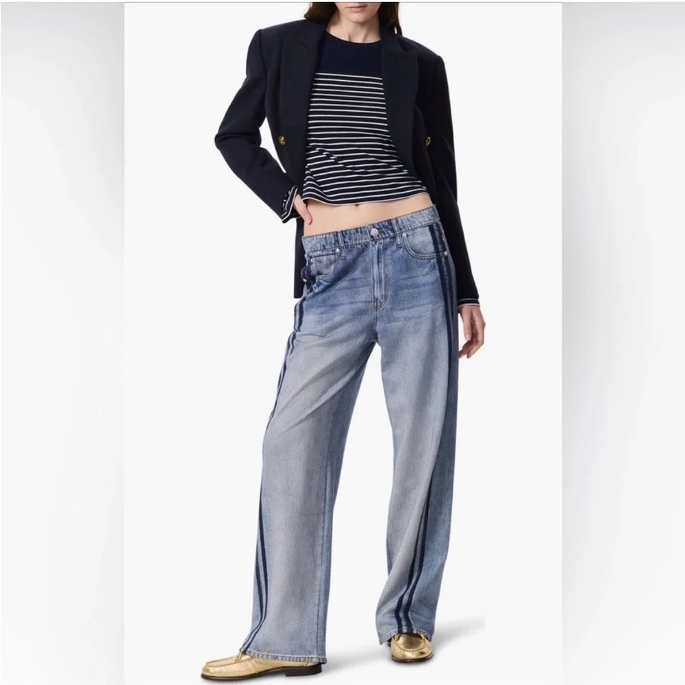 rag & bone Miramar Track Stripe Cotton Terry Sweatpant Jeans - Picture 3 of 10